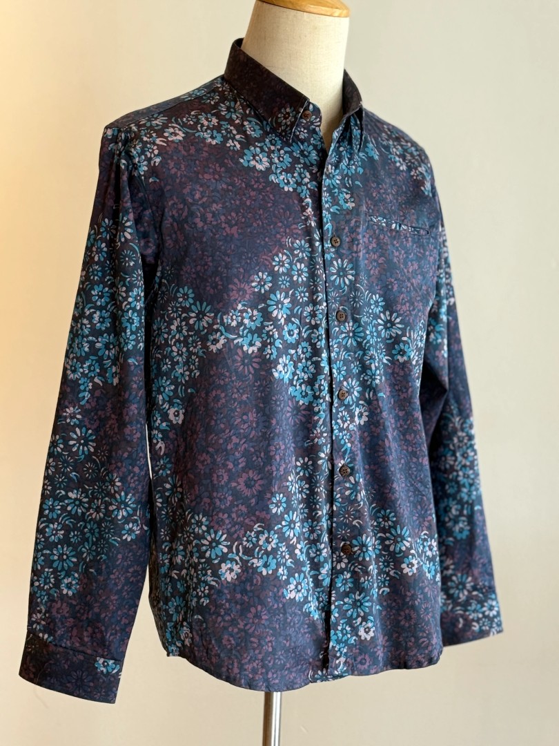 Men's Batik Shirt Long Sleeve Premium Cotton Silk 33 Men's Batik Shirt Long Sleeve Premium Cotton Silk 33